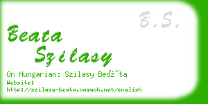 beata szilasy business card